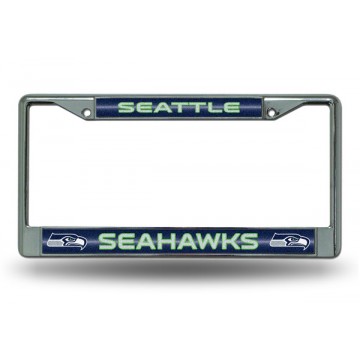 Seattle Seahawks Glitter Chrome License Plate Frame 
